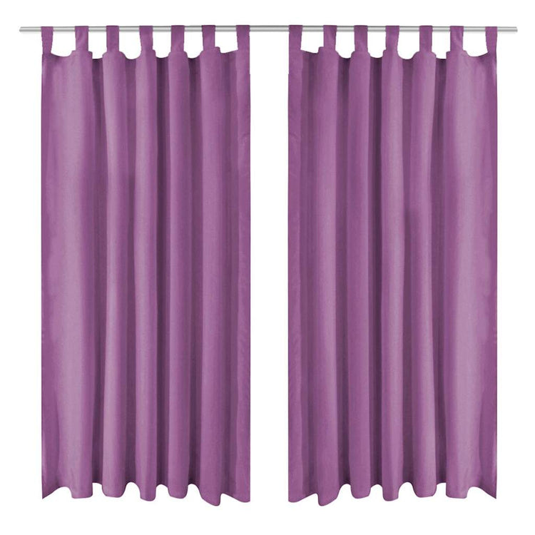 Vidaxl-Mikrosatinvorhänge mit Schleifen 140x245 cm Lila 2 STs
