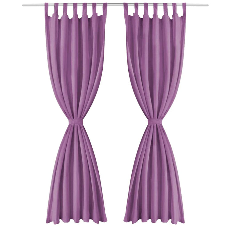 Vidaxl-Mikrosatinvorhänge mit Schleifen 140x245 cm Lila 2 STs