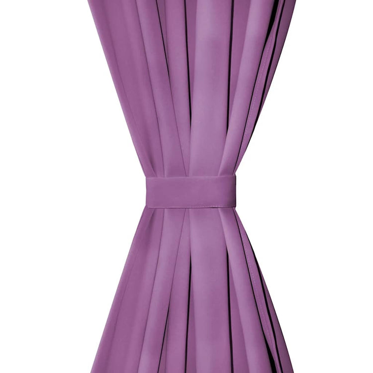 Vidaxl-Mikrosatinvorhänge mit Schleifen 140x245 cm Lila 2 STs