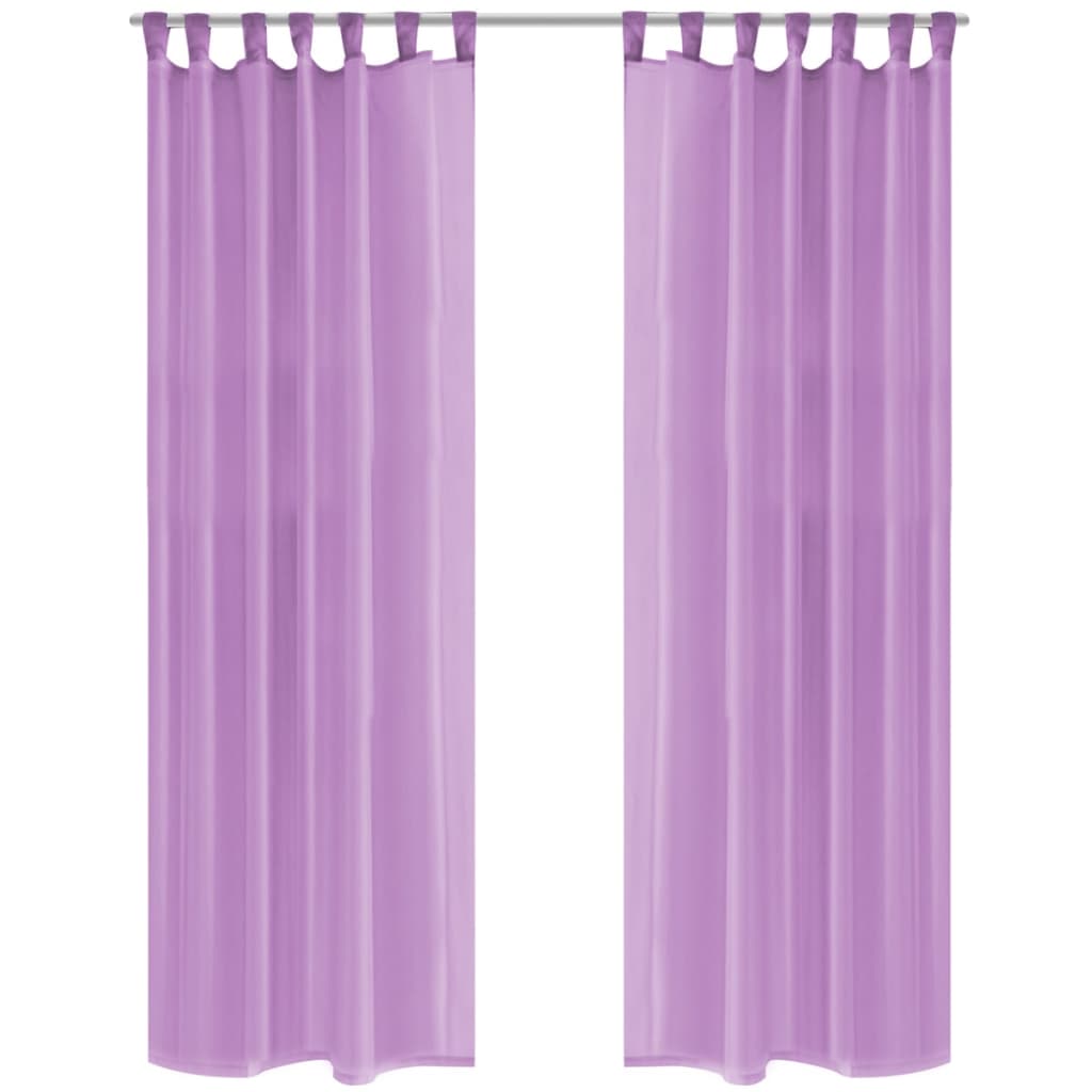 VIDAXL -Vorhänge Voile 140x245 cm Lila 2 PCs