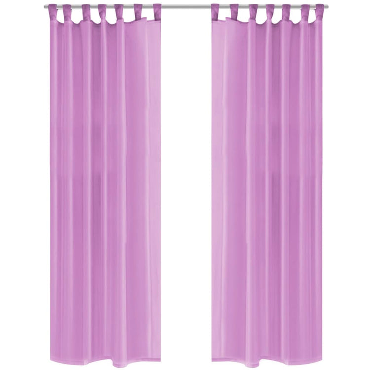 VIDAXL -Vorhänge Voile 140x245 cm Lila 2 PCs