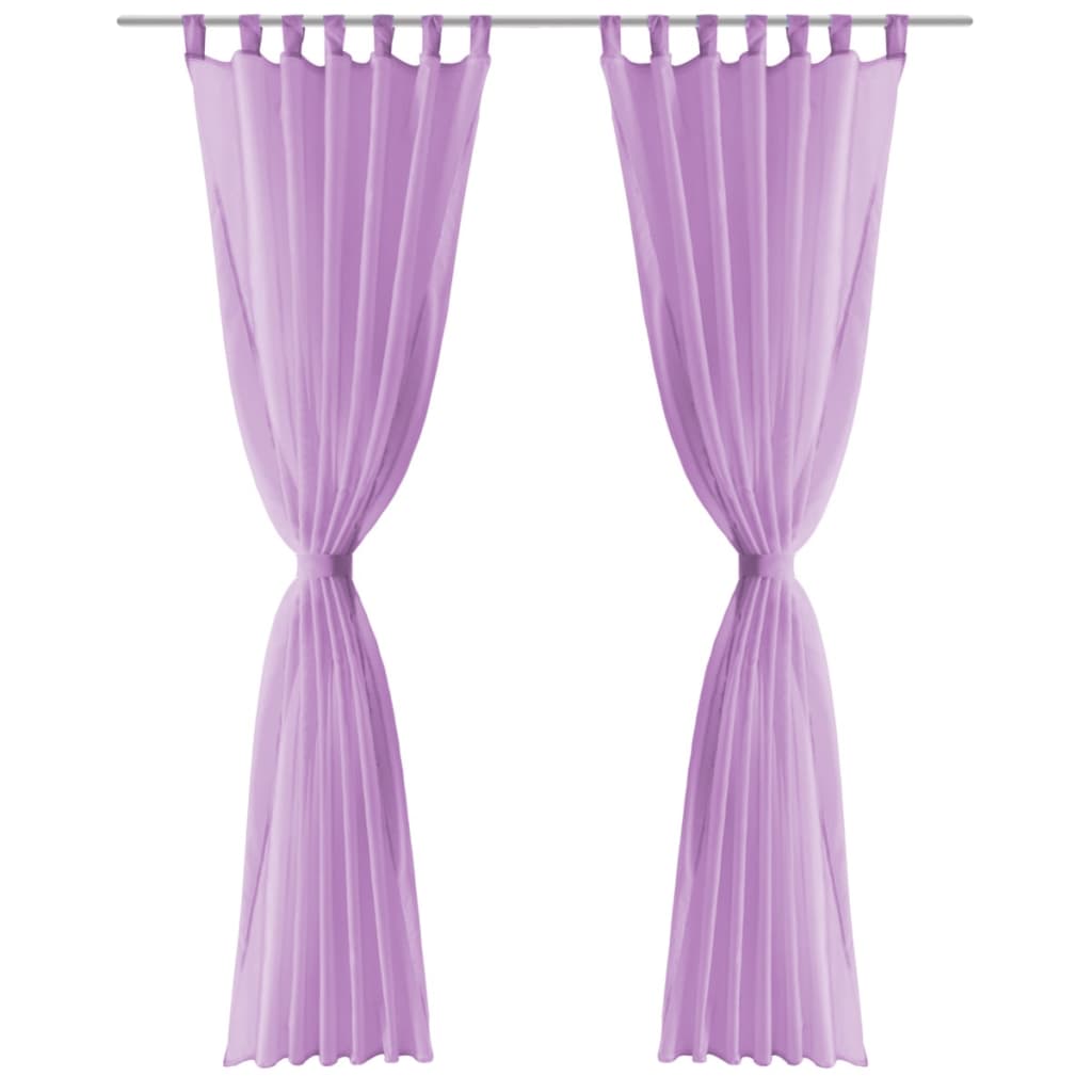VIDAXL -Vorhänge Voile 140x245 cm Lila 2 PCs