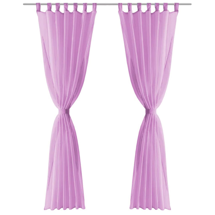 VIDAXL -Vorhänge Voile 140x245 cm Lila 2 PCs