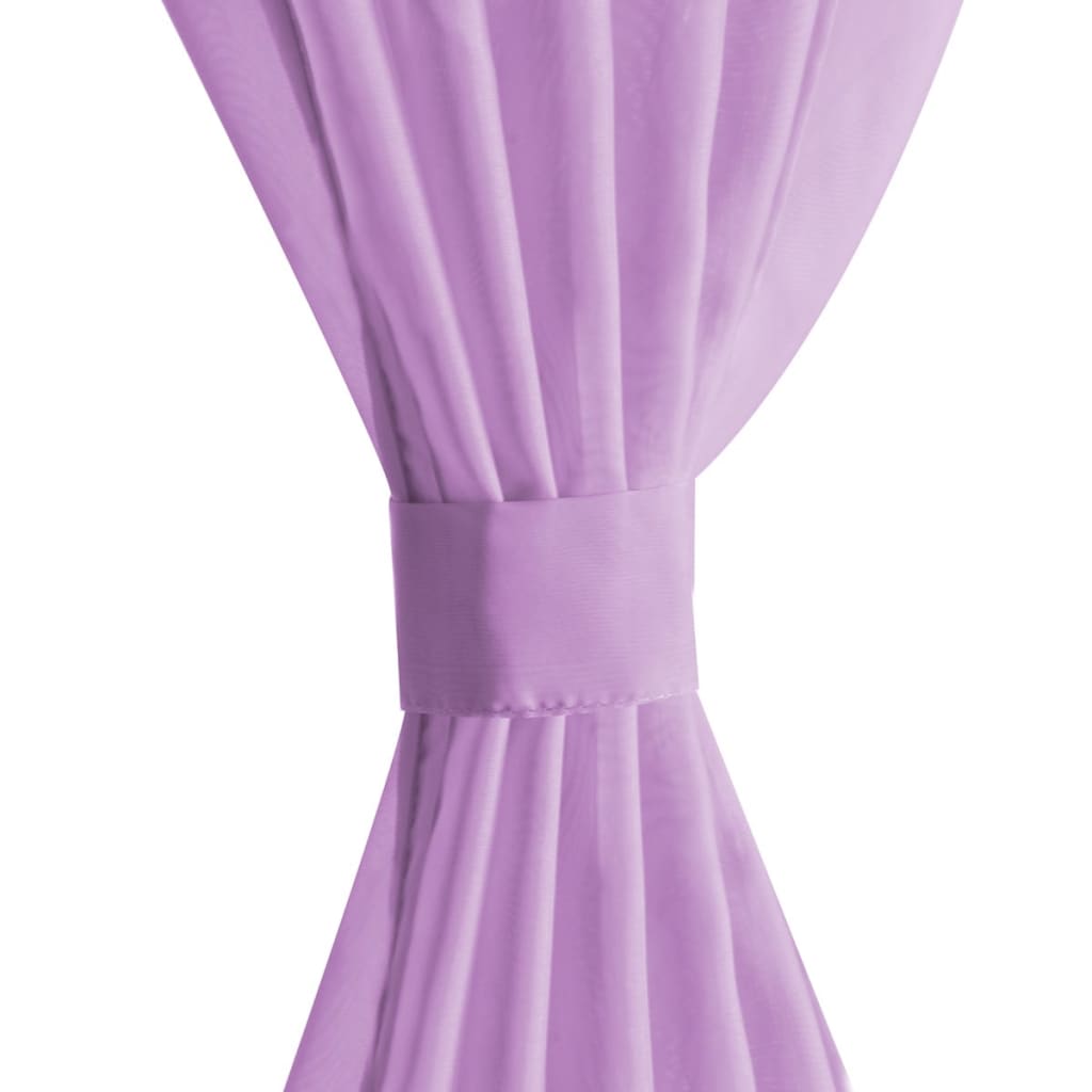 VIDAXL -Vorhänge Voile 140x245 cm Lila 2 PCs