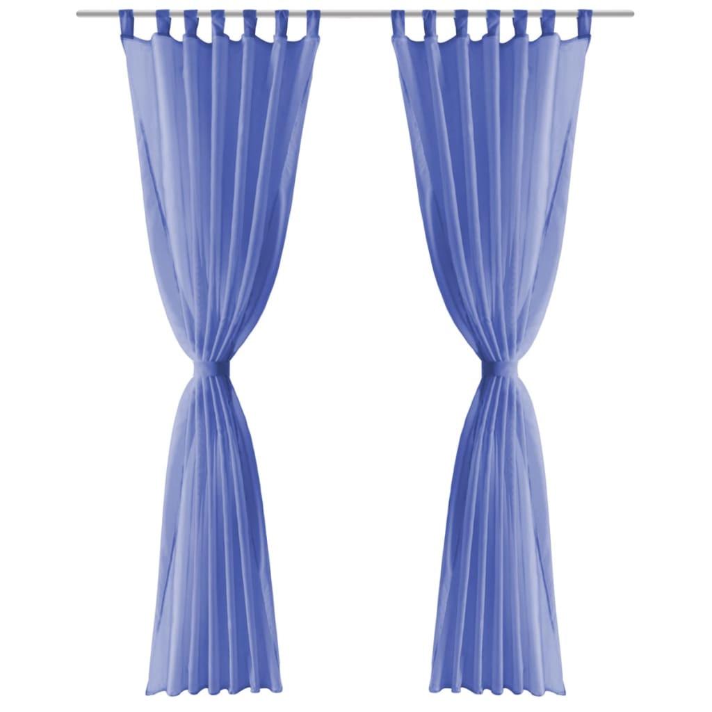 Vidaxl Vorhänge Voile 140x175 cm königsblau