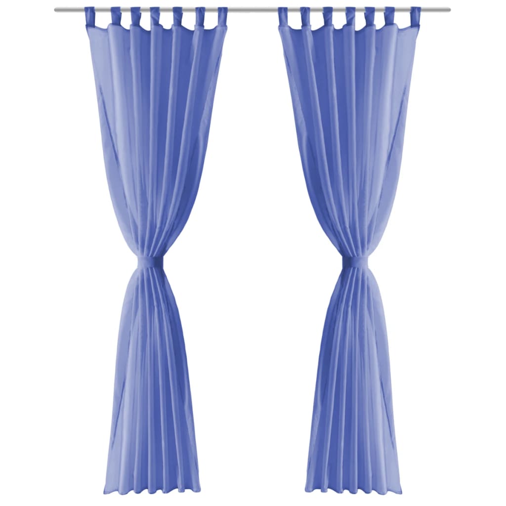 VIDAXL -Vorhänge Voile 140x245 cm King Blue 2 PCs