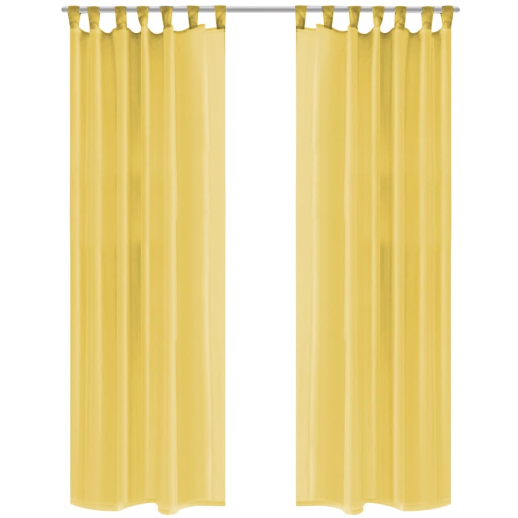 VIDAXL -Vorhänge Voile 140x175 cm Gelb 2 Sts
