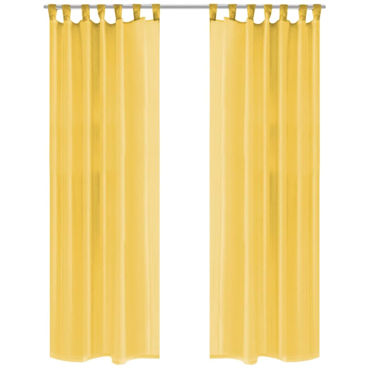 VIDAXL -Vorhänge Voile 140x245 cm Gelb 2 Sts