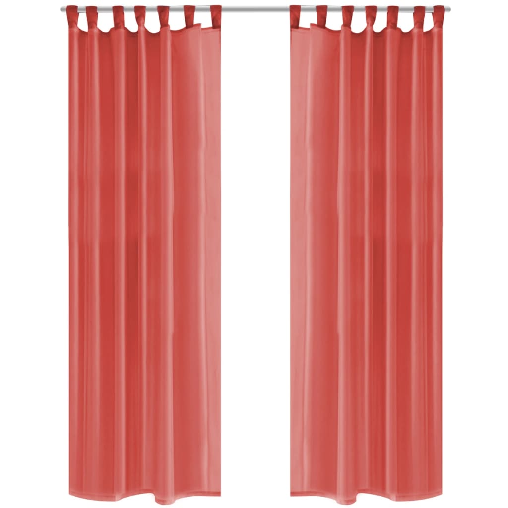 VIDAXL -Vorhänge Voile 140x225 cm Rot 2 PCs