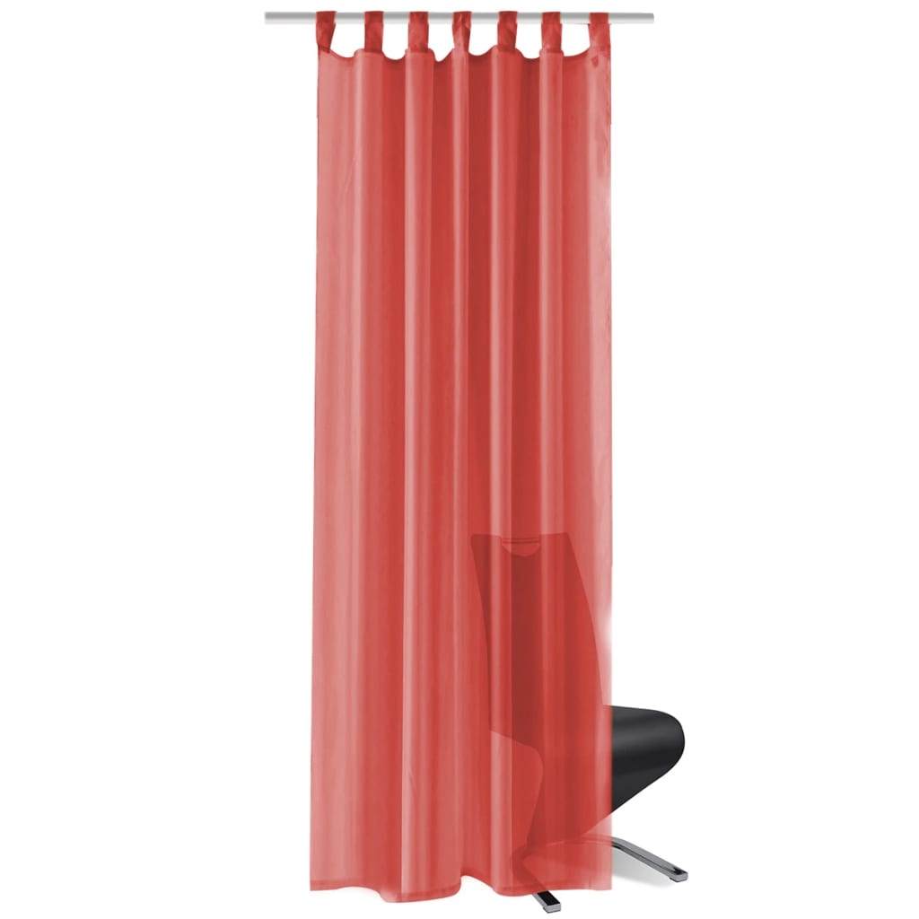 VIDAXL -Vorhänge Voile 140x225 cm Rot 2 PCs