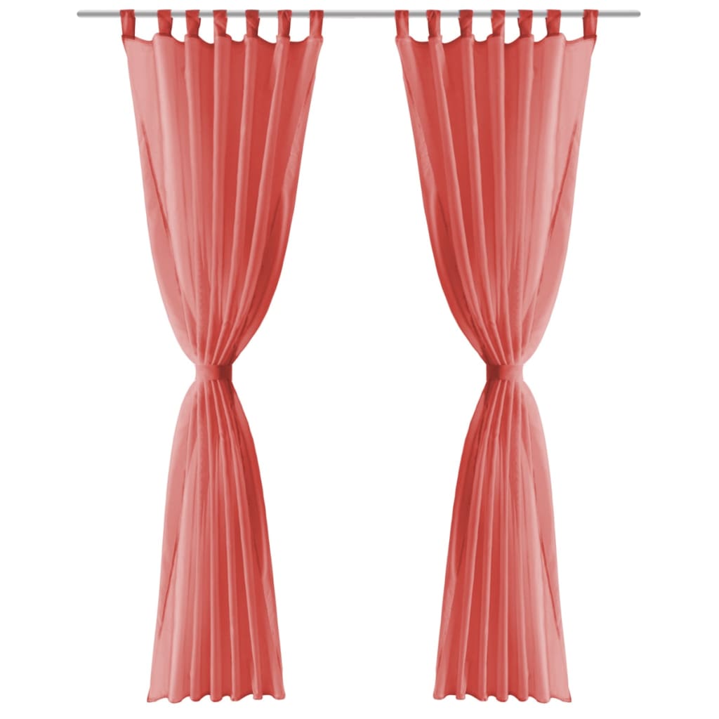 VIDAXL -Vorhänge Voile 140x225 cm Rot 2 PCs