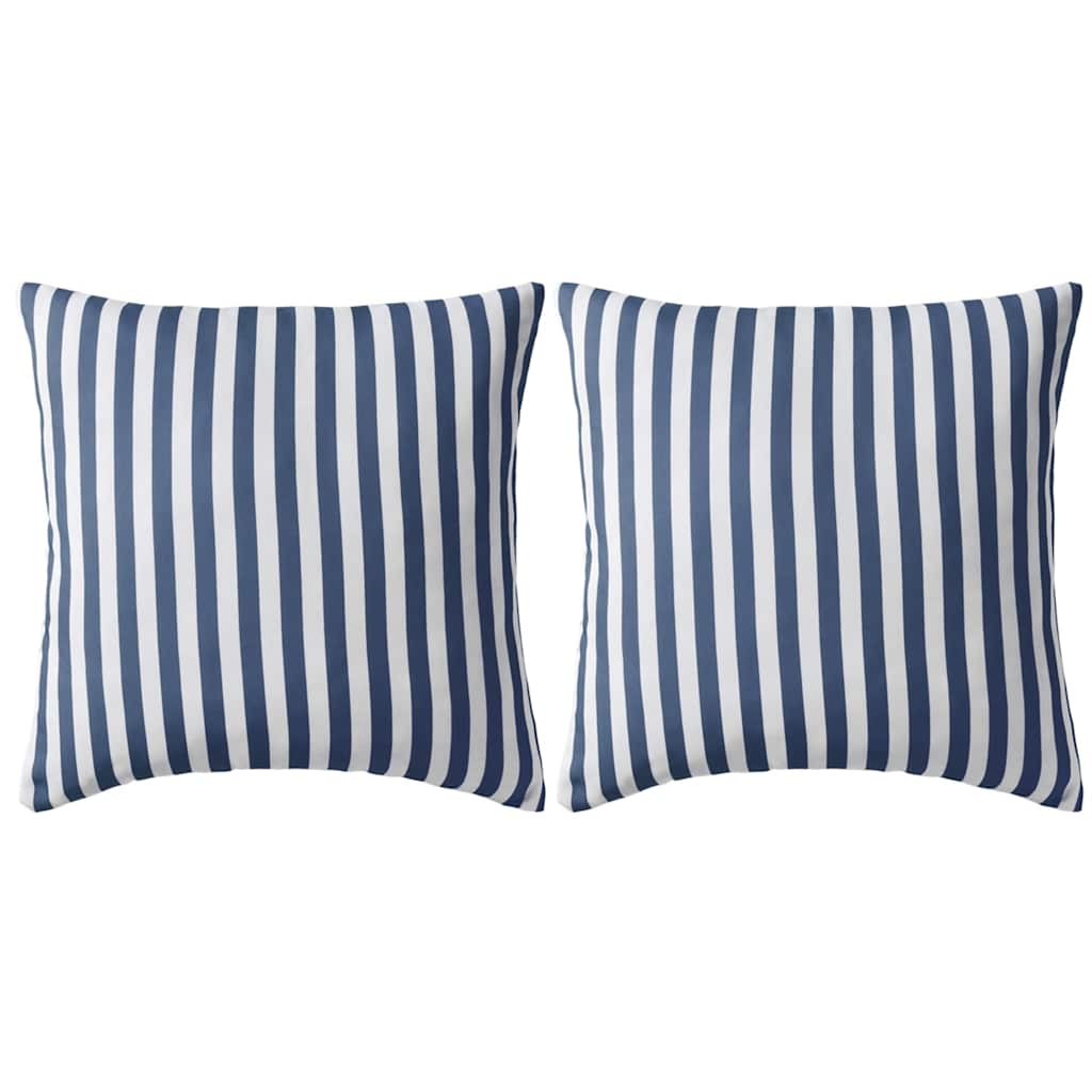 Vidaxl Outdoor -Kissen 45x45 cm gestreiftes Marineblau 2 PCs
