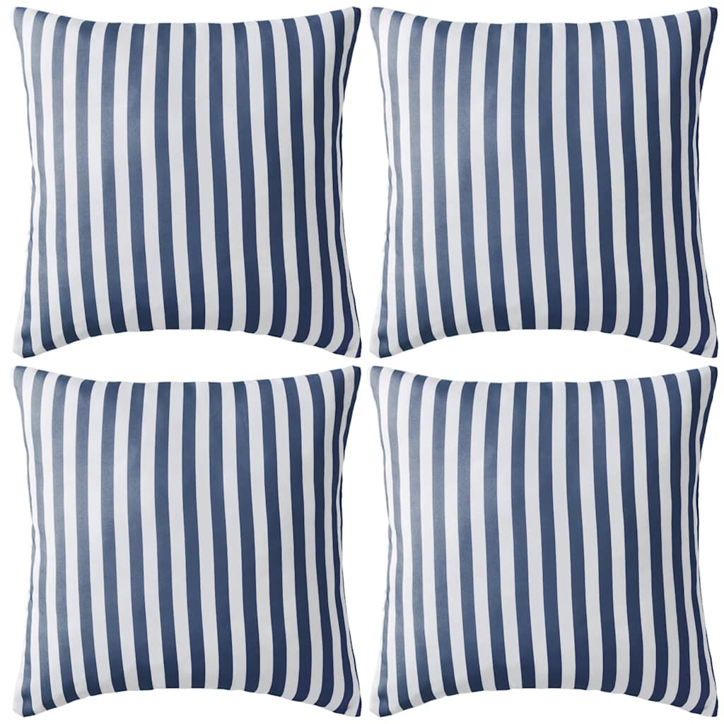 Vidaxl Outdoor -Kissen 45x45 cm gestreiftes Marineblau 4 PCs