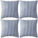 Vidaxl Outdoor -Kissen 45x45 cm gestreiftes Marineblau 4 PCs