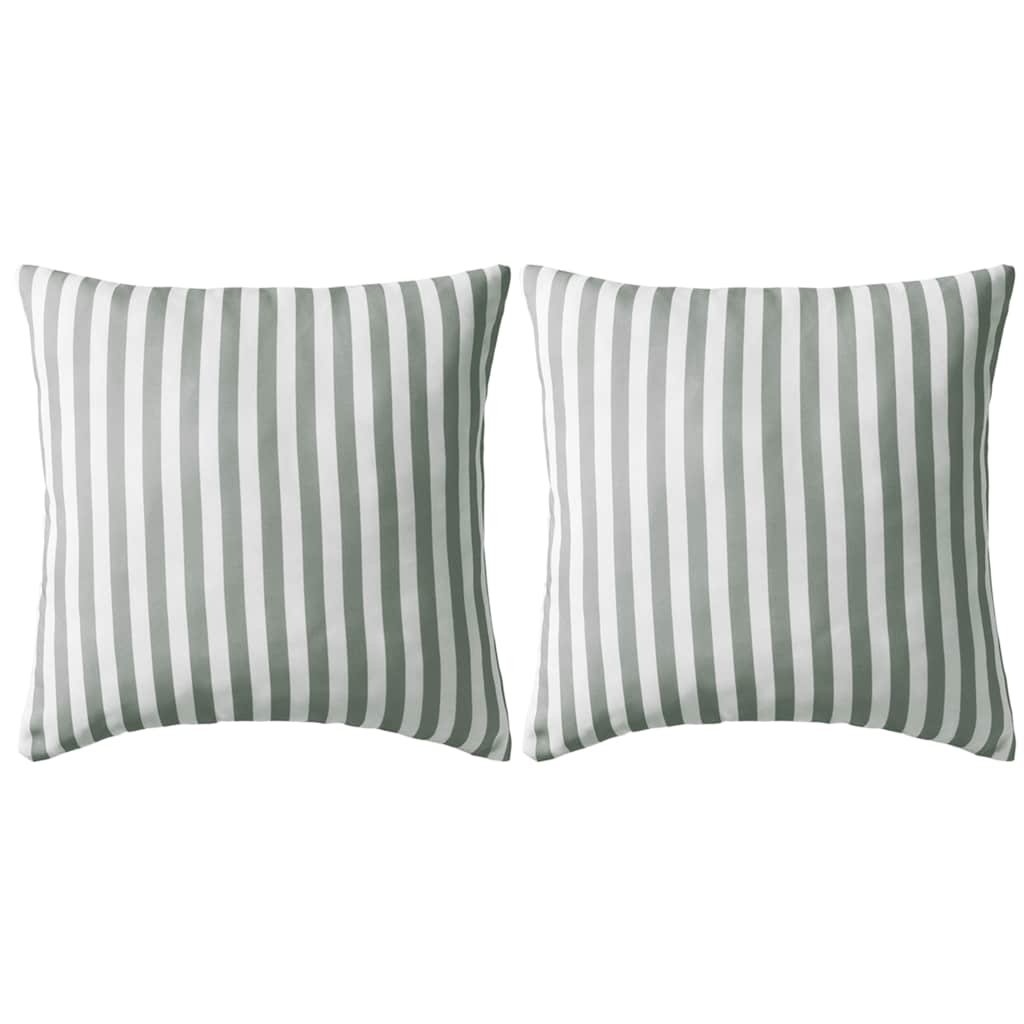Vidaxl Outdoor -Kissen 45x45 cm gestreiftes grau 2 Stcs