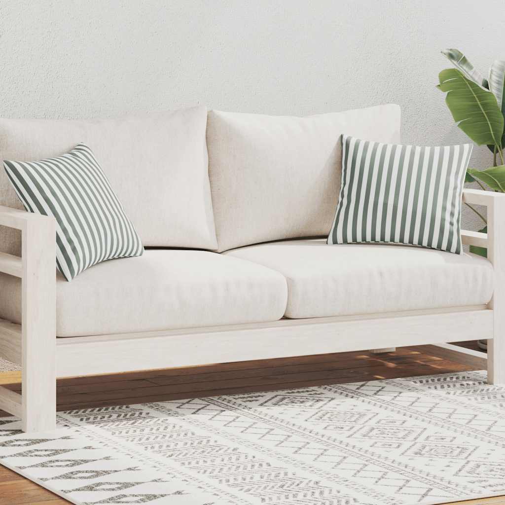 Vidaxl Outdoor -Kissen 45x45 cm gestreiftes grau 2 Stcs