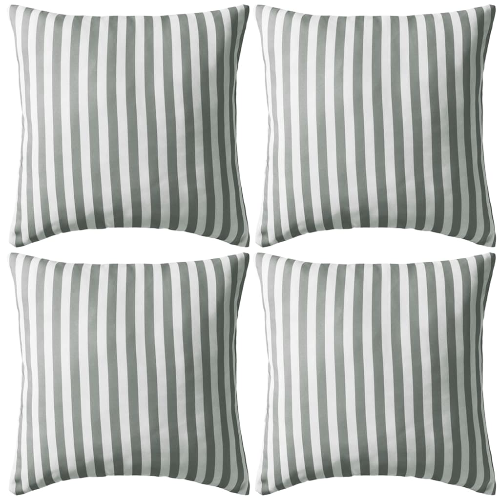Vidaxl Outdoor -Kissen 45x45 cm gestreiftes grau 4 Stcs