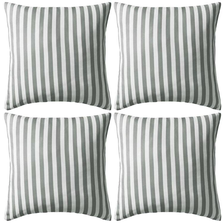 Vidaxl Outdoor -Kissen 45x45 cm gestreiftes grau 4 Stcs