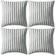 Vidaxl Outdoor -Kissen 45x45 cm gestreiftes grau 4 Stcs