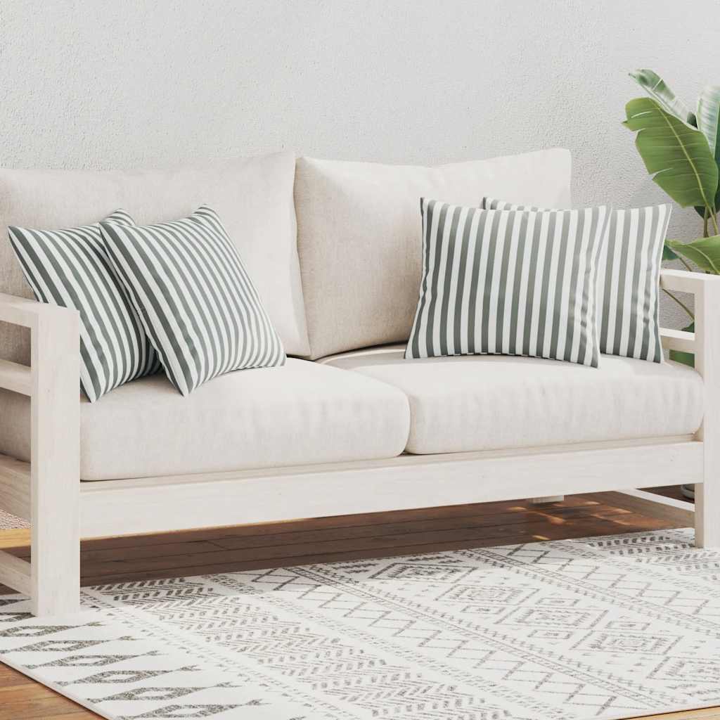 Vidaxl Outdoor -Kissen 45x45 cm gestreiftes grau 4 Stcs