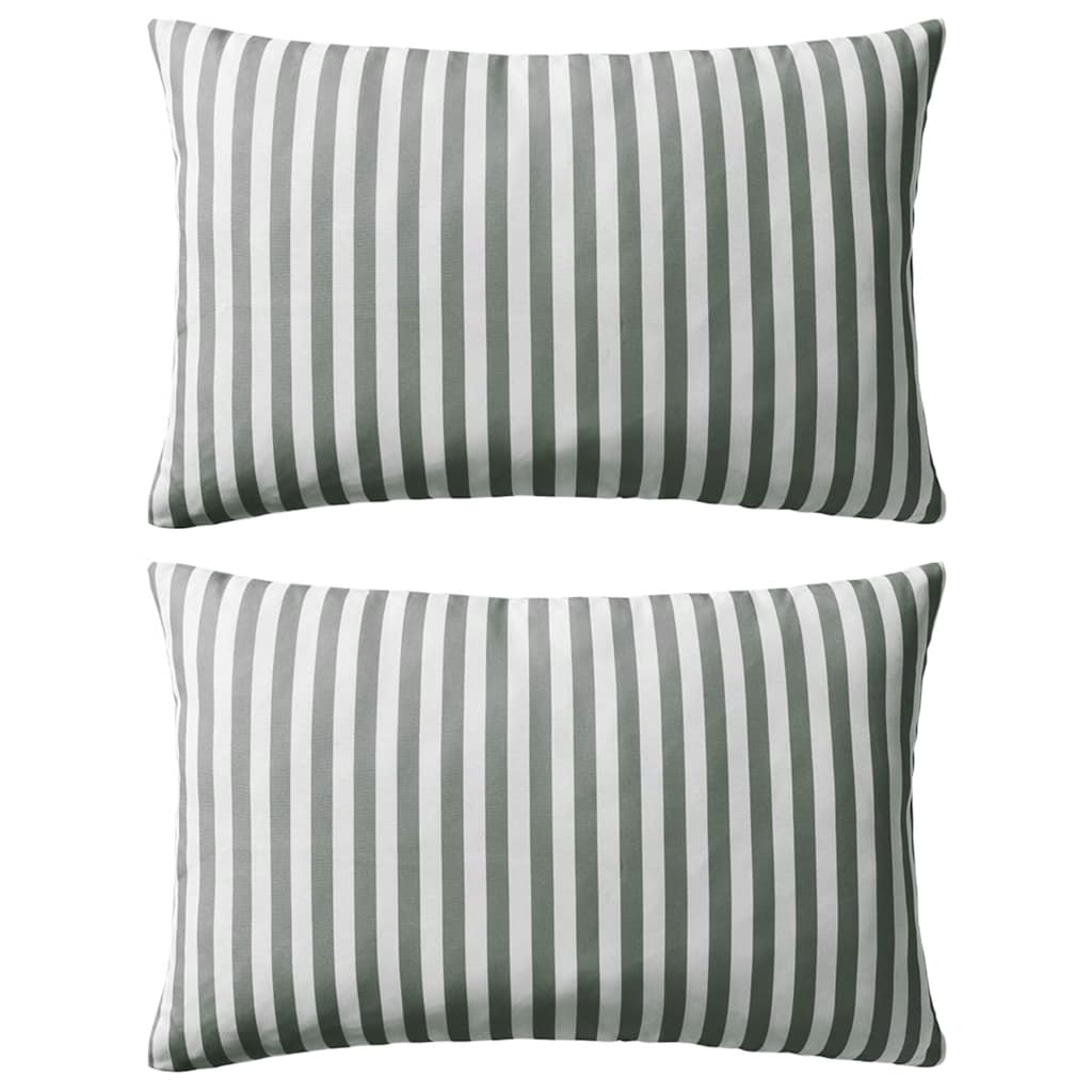 Vidaxl Outdoor -Kissen 60x40 cm gestreiftes graues 2 PCs