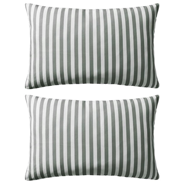 Vidaxl Outdoor -Kissen 60x40 cm gestreiftes graues 2 PCs