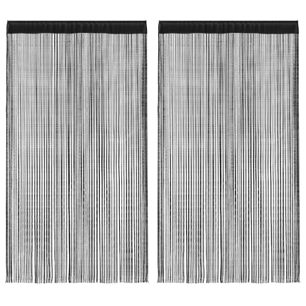 VIDAXL -Kabelvorhänge 2 PCs 100x250 cm Schwarz