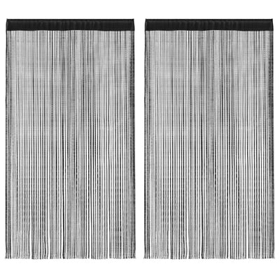 VIDAXL -Kabelvorhänge 2 PCs 100x250 cm Schwarz