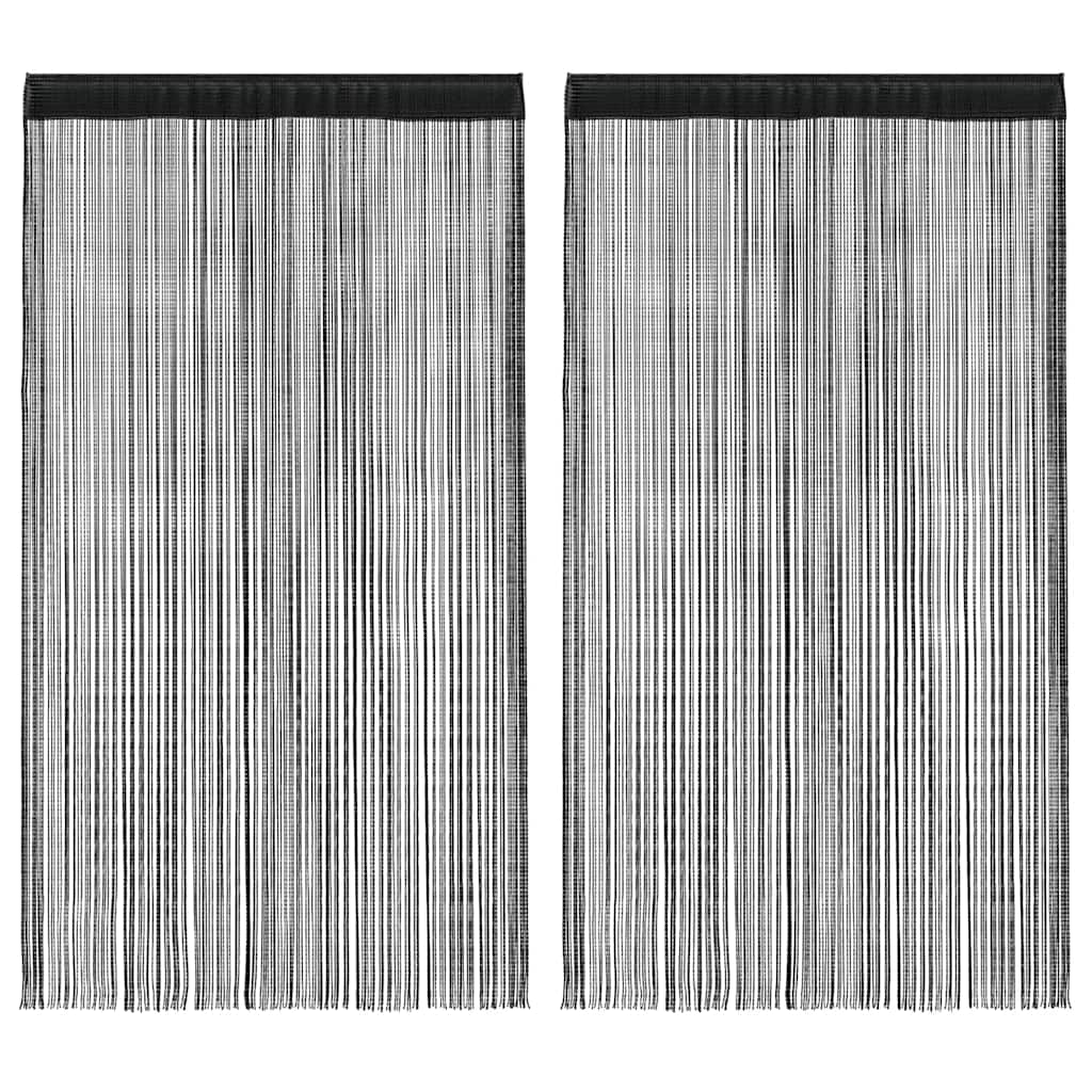 Vidaxl -Drahtvorhänge 2 ST 140x250 cm Schwarz