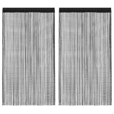 Vidaxl -Drahtvorhänge 2 ST 140x250 cm Schwarz