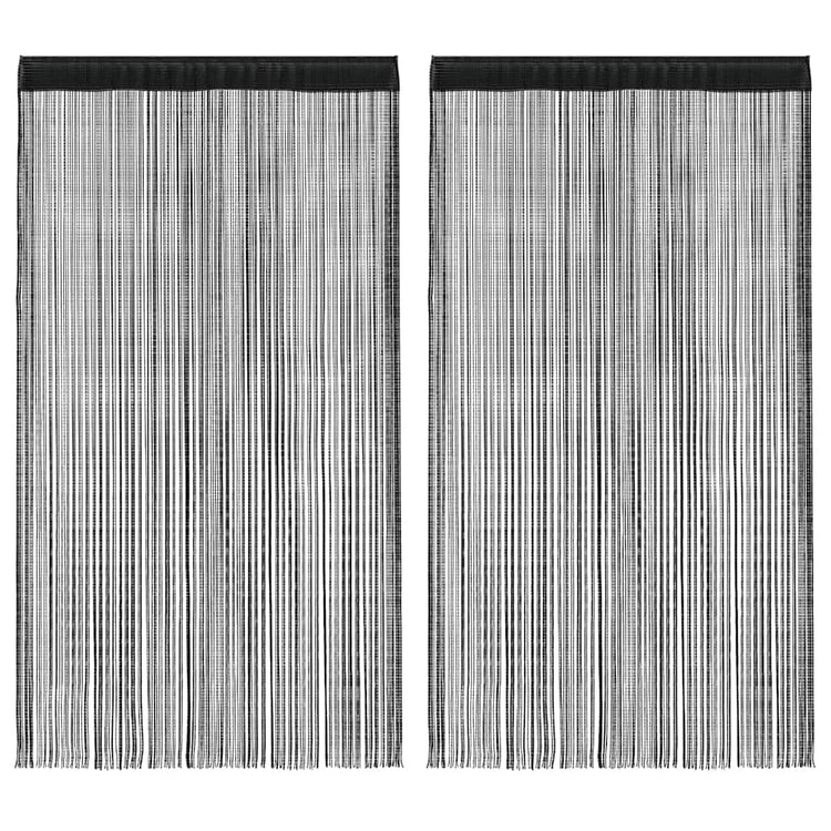Vidaxl -Drahtvorhänge 2 ST 140x250 cm Schwarz