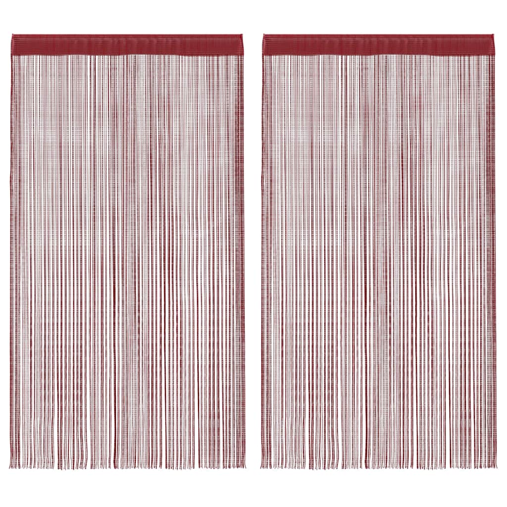 Vidaxl -Drahtvorhänge 100x250 cm Wein Rot 2 STs