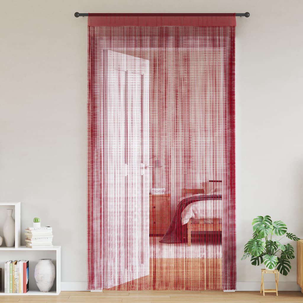 Vidaxl -Drahtvorhänge 100x250 cm Wein Rot 2 STs
