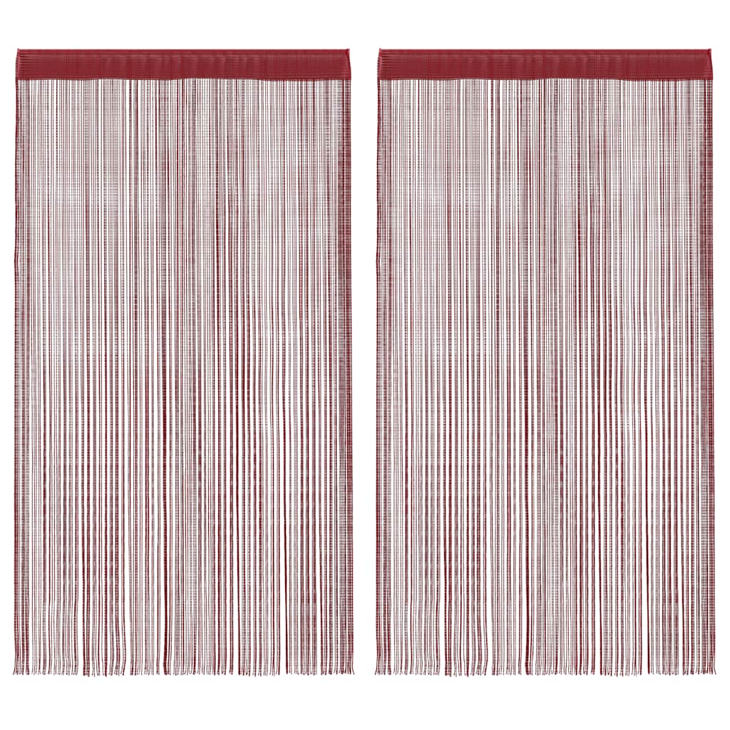 VIDAXL -Kabelvorhänge 140x250 cm Weinrot 2 PCs