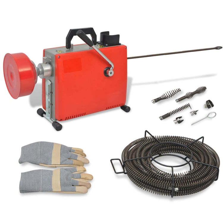 VIDAXL -Rohrleitungsreinigungsmaschine 250 W 15 m x 16 mm 4,5 m x 9,5 mm
