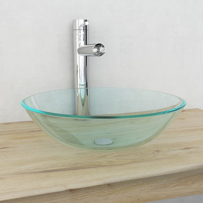 VIDAXL WASHBAIN HARTED GLAS 42 cm Transparent