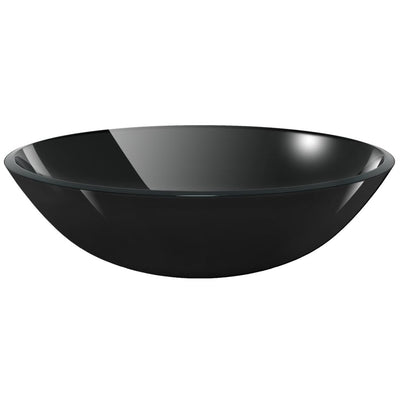 VIDAXL WASHBAIN gehärtetes Glas 42 cm schwarz