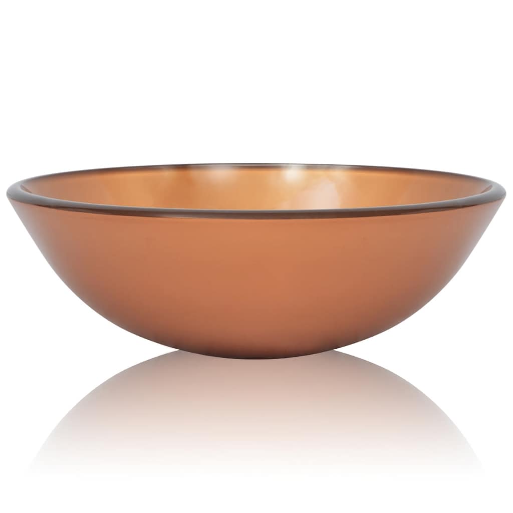 Vidaxl -Waschbecken gehärtetes Glas 42 cm braun