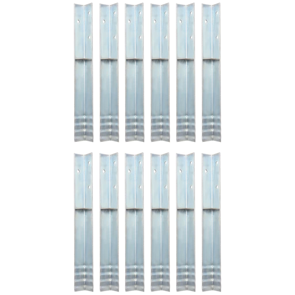 Vidaxl gemahlener Anker L-förmig 5x5x50 cm verzinkter Stahl 12 Stcs