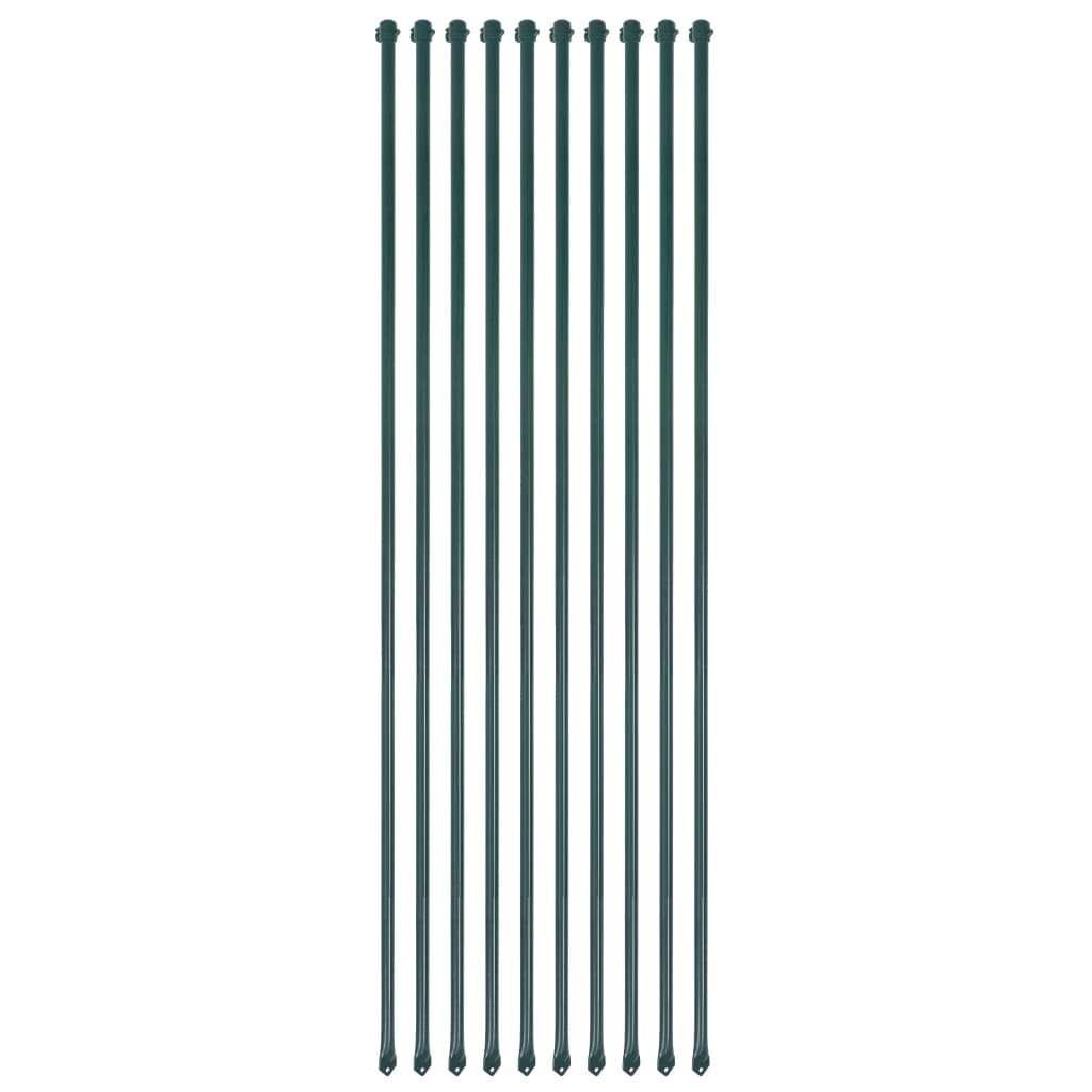 Vidaxl Garden Posts 1,5 m Metallgrün 10 Stcs