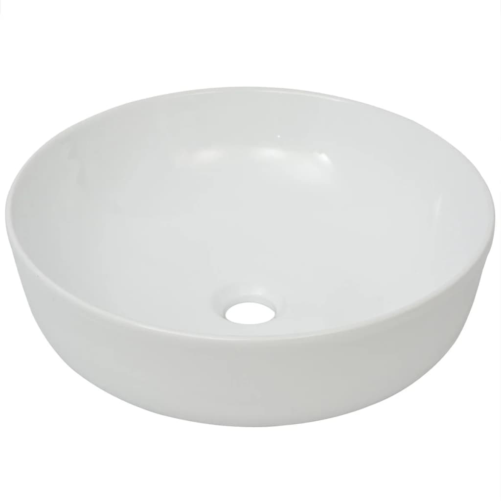 VIDAXL WASHBAIN RUND WEISS 41,5 x 13,5 cm Keramik