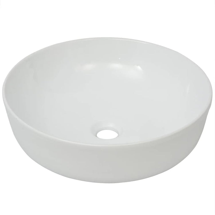 VIDAXL WASHBAIN RUND WEISS 41,5 x 13,5 cm Keramik