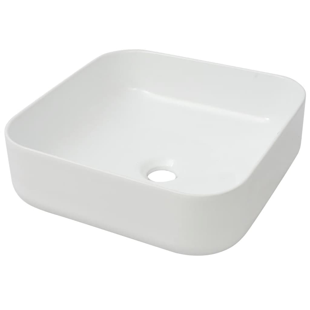 VIDAXL WASHBAIN Square White 39x39x13,5 cm Keramik