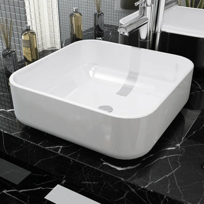 VIDAXL WASHBAIN Square White 39x39x13,5 cm Keramik
