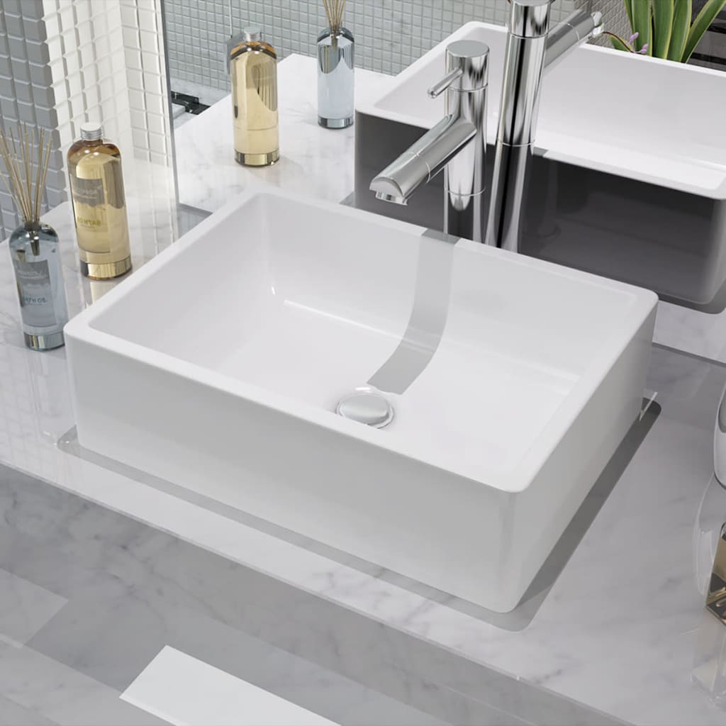 VIDAXL WASHBAIN Weiß 41x30x12 cm Keramik