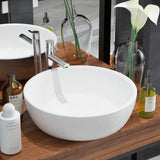 VIDAXL WASHBAIN RUND WHITE 42x12 cm Keramik - afbeelding 1