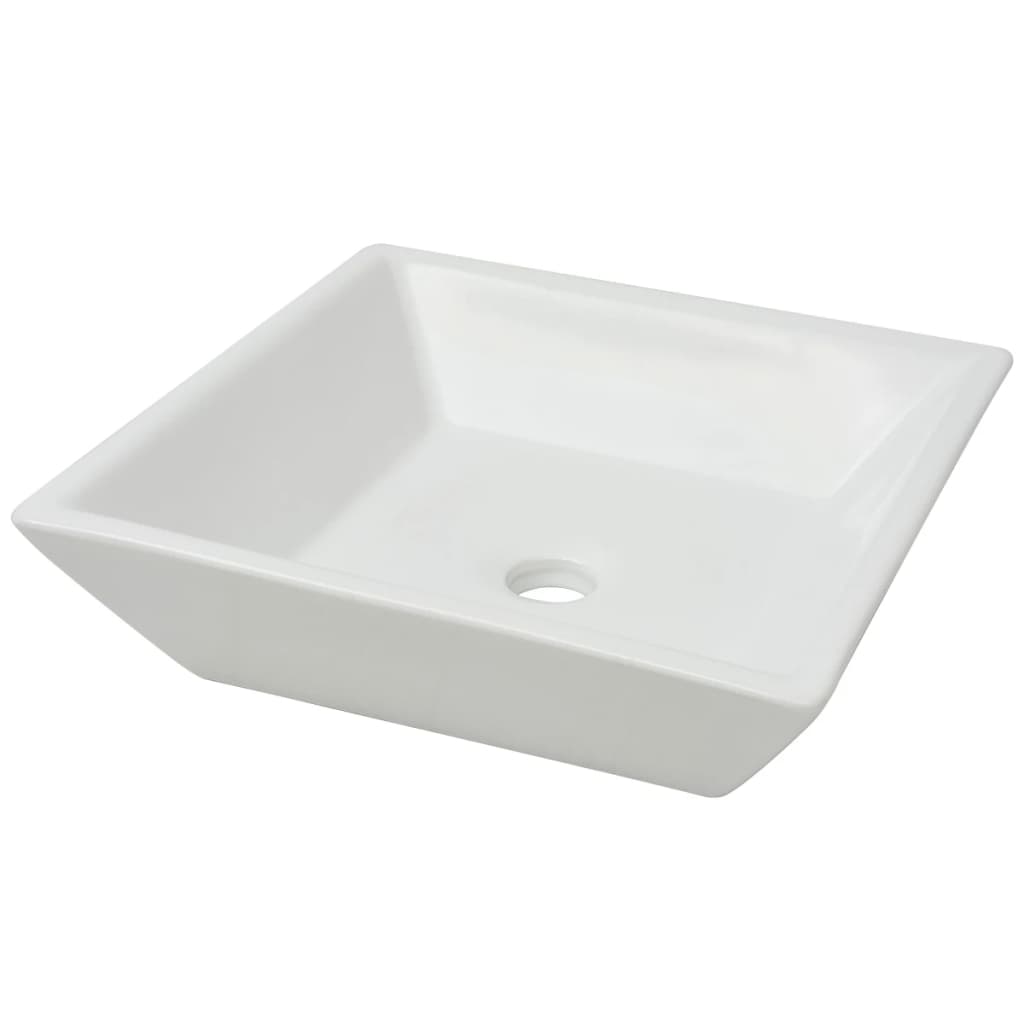 VIDAXL WASHBAIN Square White 41.5x41.5x12 cm Keramik
