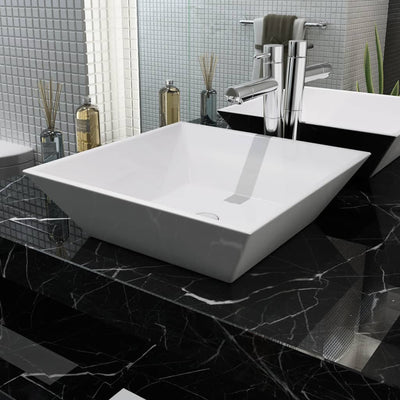 VIDAXL WASHBAIN Square White 41.5x41.5x12 cm Keramik