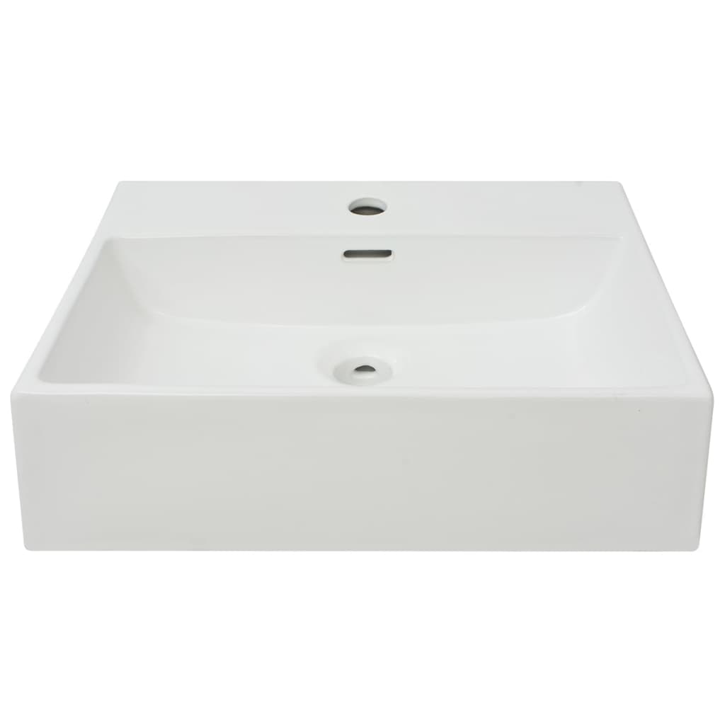 Vidaxl -Waschbecken mit Kranloch weiß 51,5 x 38,5 x 15 cm Keramik