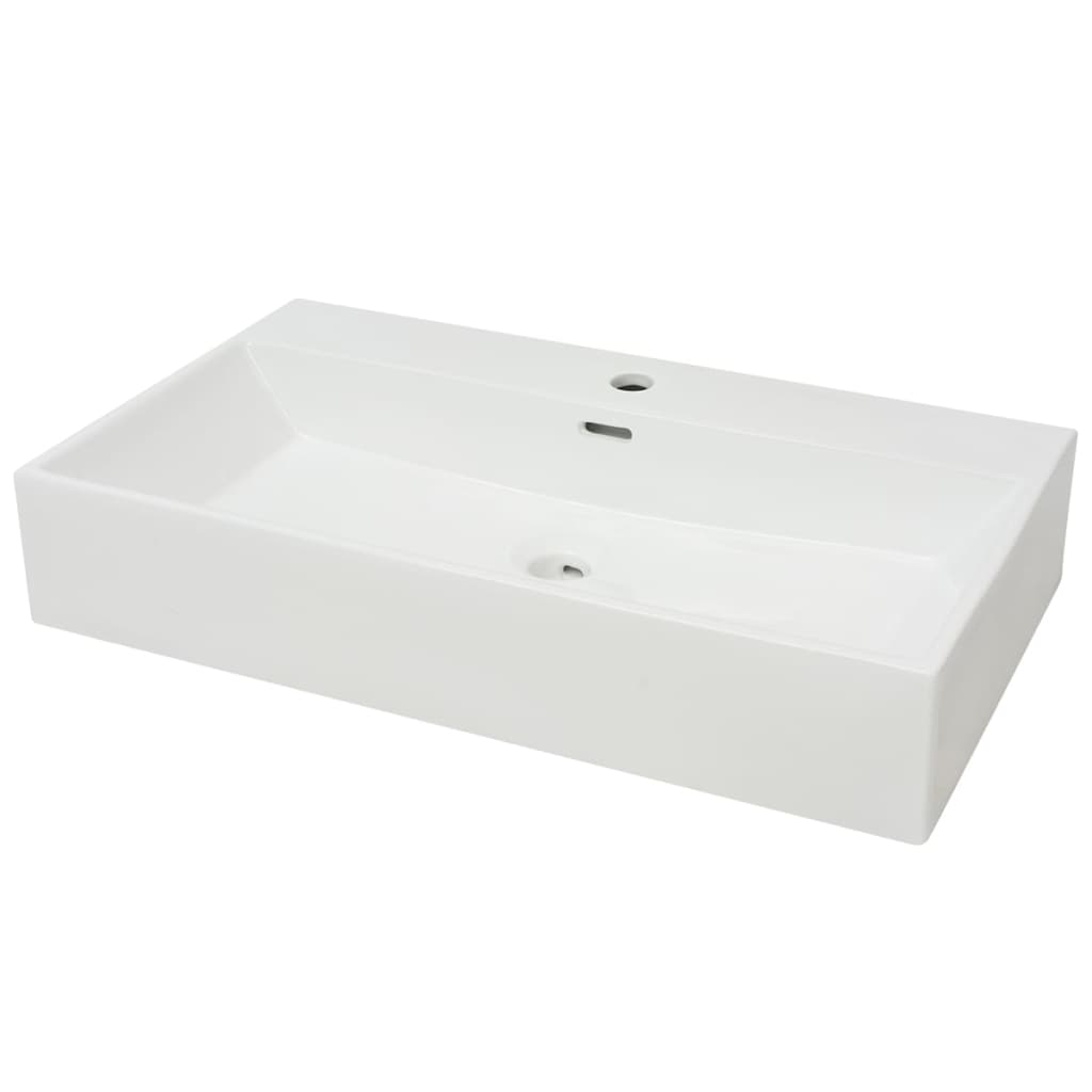 VIDAXL WASHBAIN mit Taphole White 76x42.5x14,5 cm Muermiek